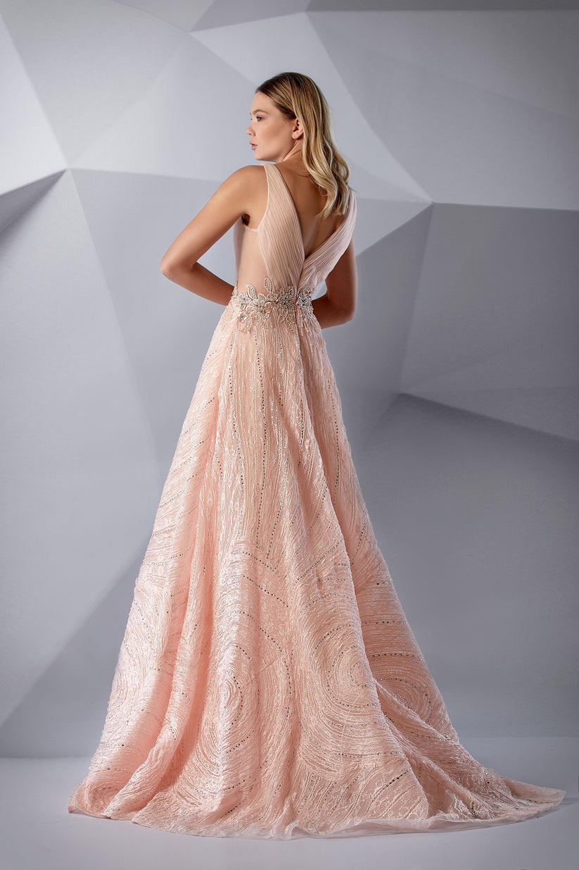 Formal Dresses Long Pleated Formal Evening Dress Coral Cloud