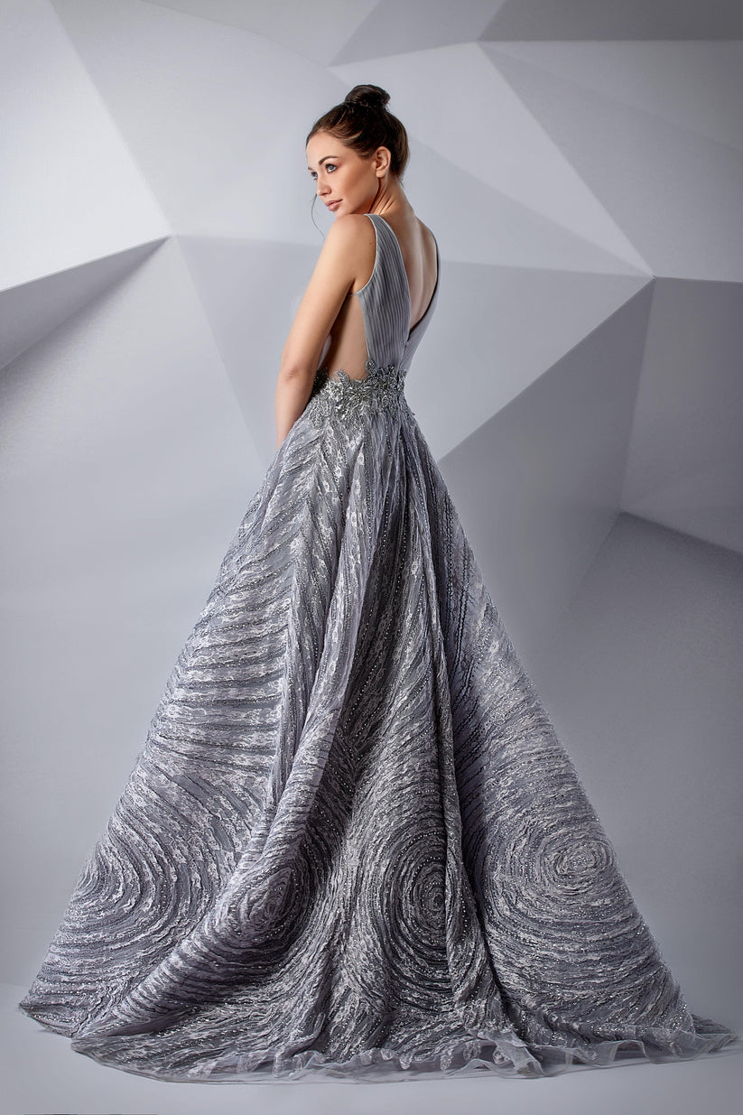 Formal Dresses Long Pleated Formal Evening Dress Pearl Blue