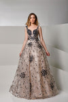 Formal Dresses Long Formal Evening Dress Sand Shell/Navy