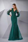 Formal Dresses Fitted Long Formal Evening Mermaid Dress Evergreen