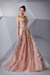 Formal Dresses Beaded Long A Line Formal Evening Dress Misty Rose