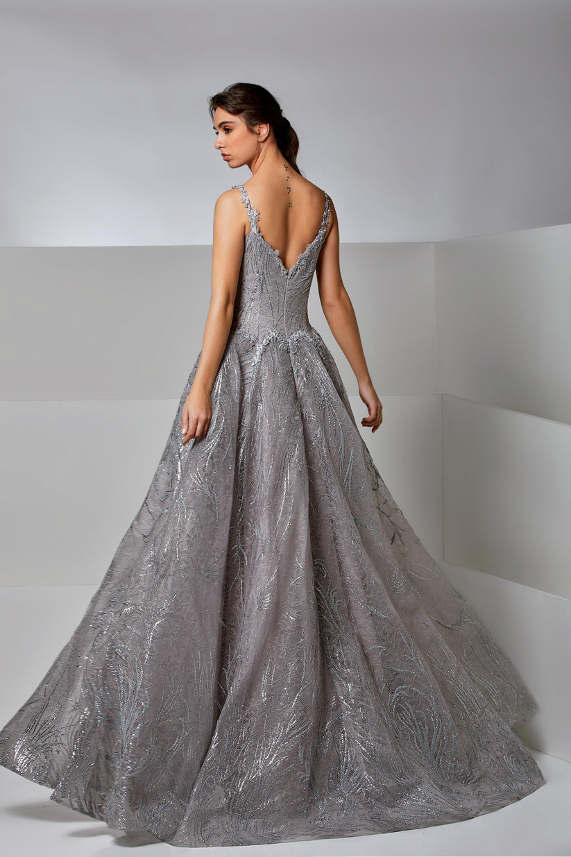 Formal Dresses Long Formal Evening A Line Dress Frosty Gray