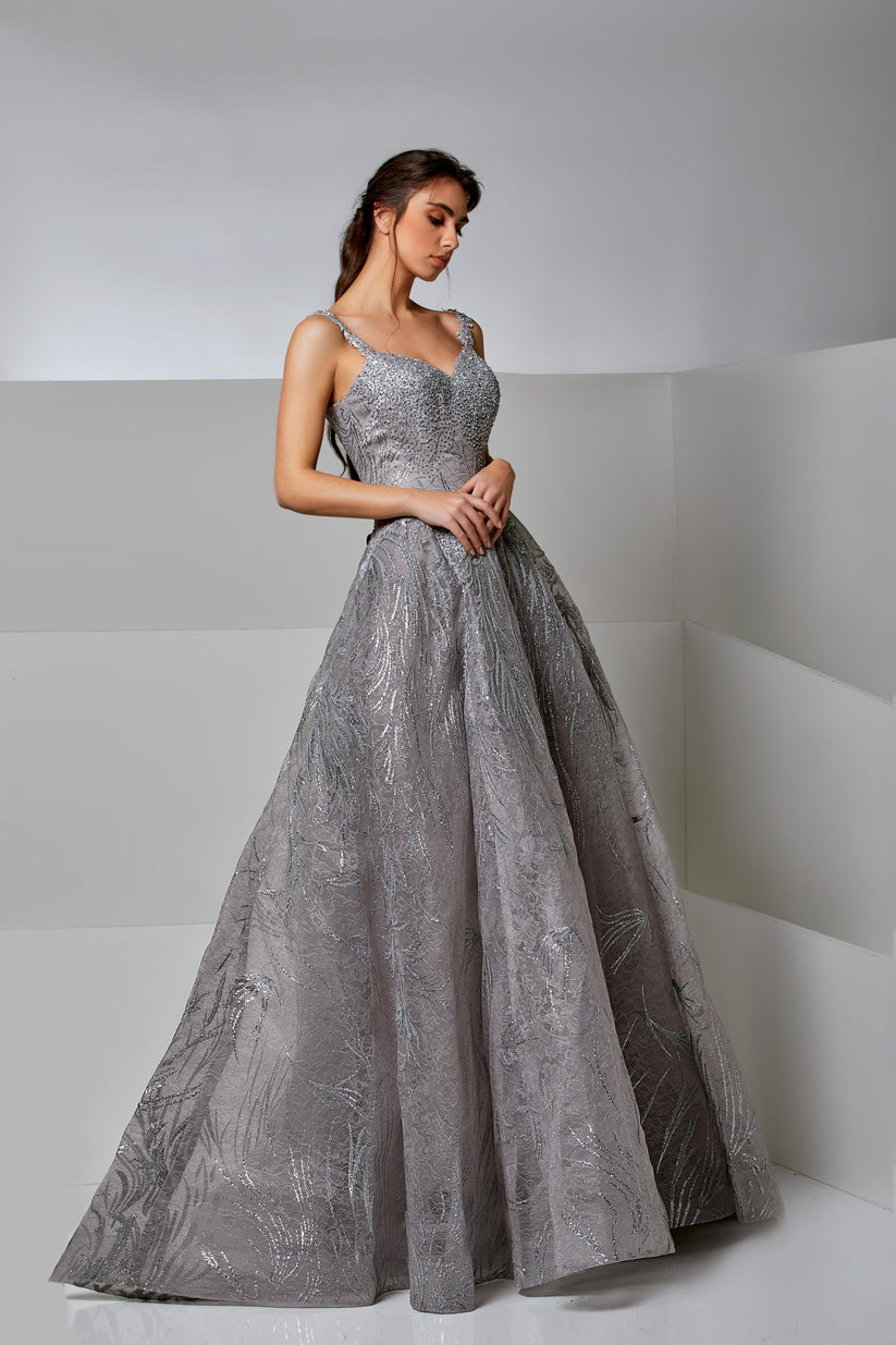 Formal Dresses Long Formal Evening A Line Dress Frosty Gray