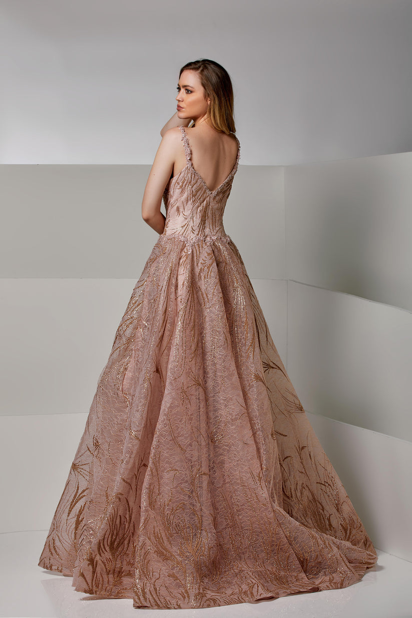 Formal Dresses Long Formal Evening A Line Dress Misty Rose