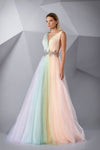 Formal Dresses Long Formal Beaded Evening Dress Rainbow