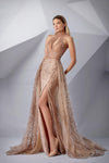 Prom Dresses Long Beaded Formal High Slit Prom Dress Tuscany