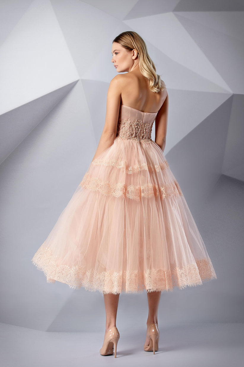 Prom Dresses Formal Tea Length Beaded Prom Dress Spanish Villa