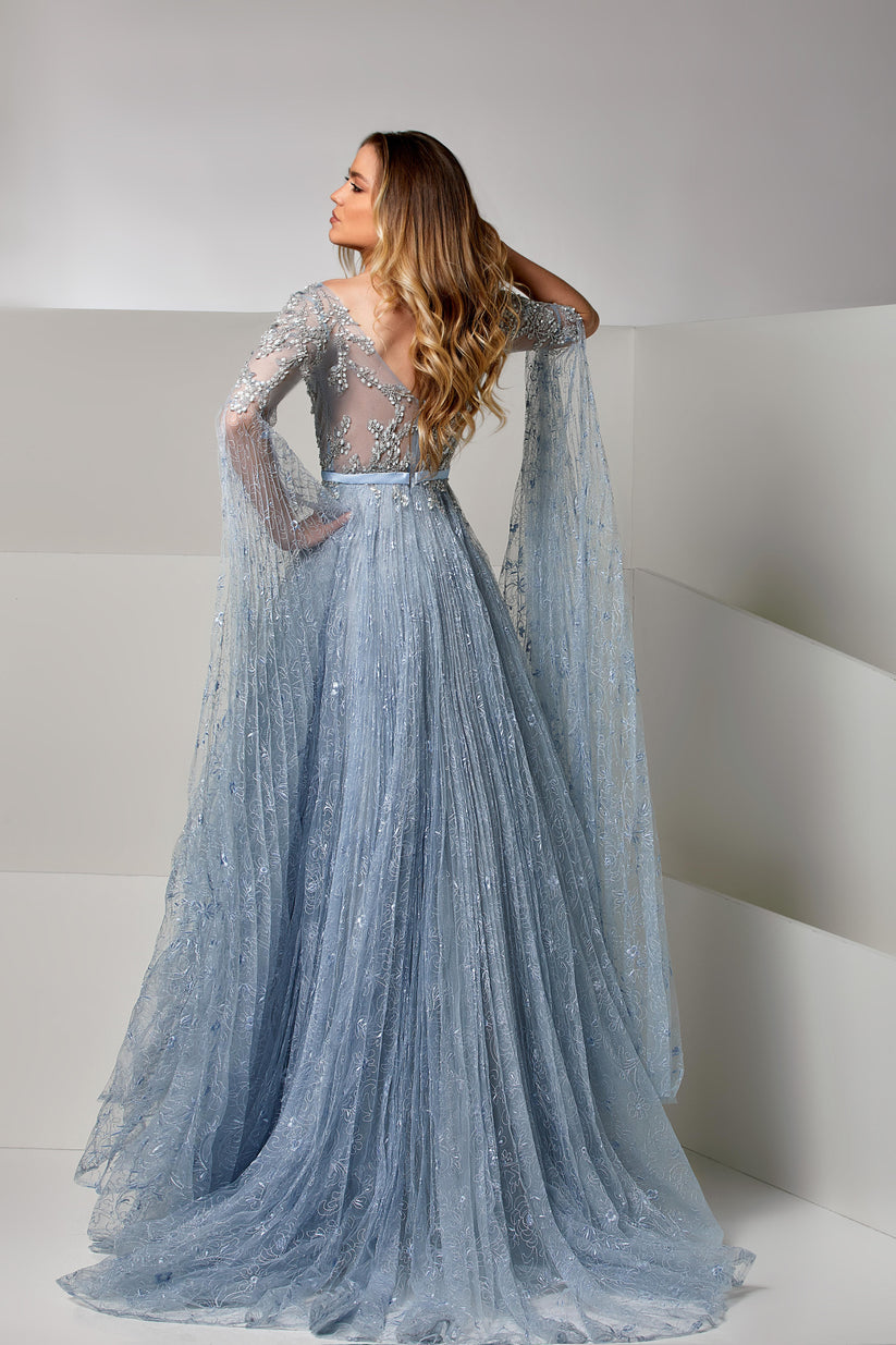 Formal Dresses Long A Line Formal Dress Blue Fog