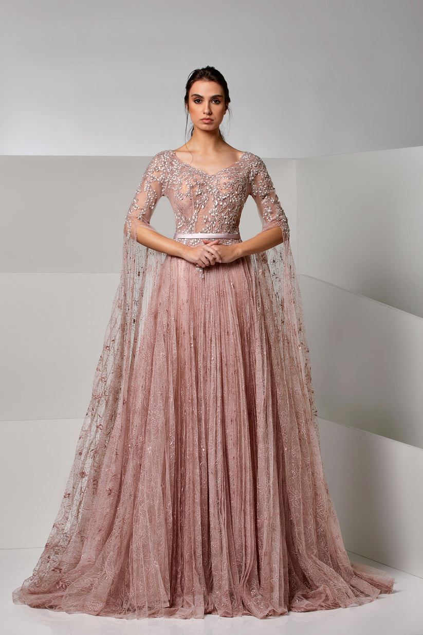 Formal Dresses Long A Line Formal Dress Misty Rose