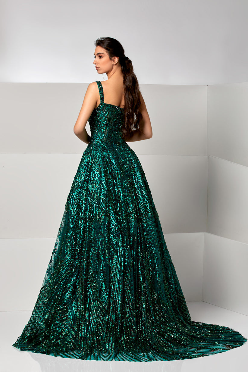 Prom Dresses Mermaid Long Formal Prom Sequin Dress Evergreen