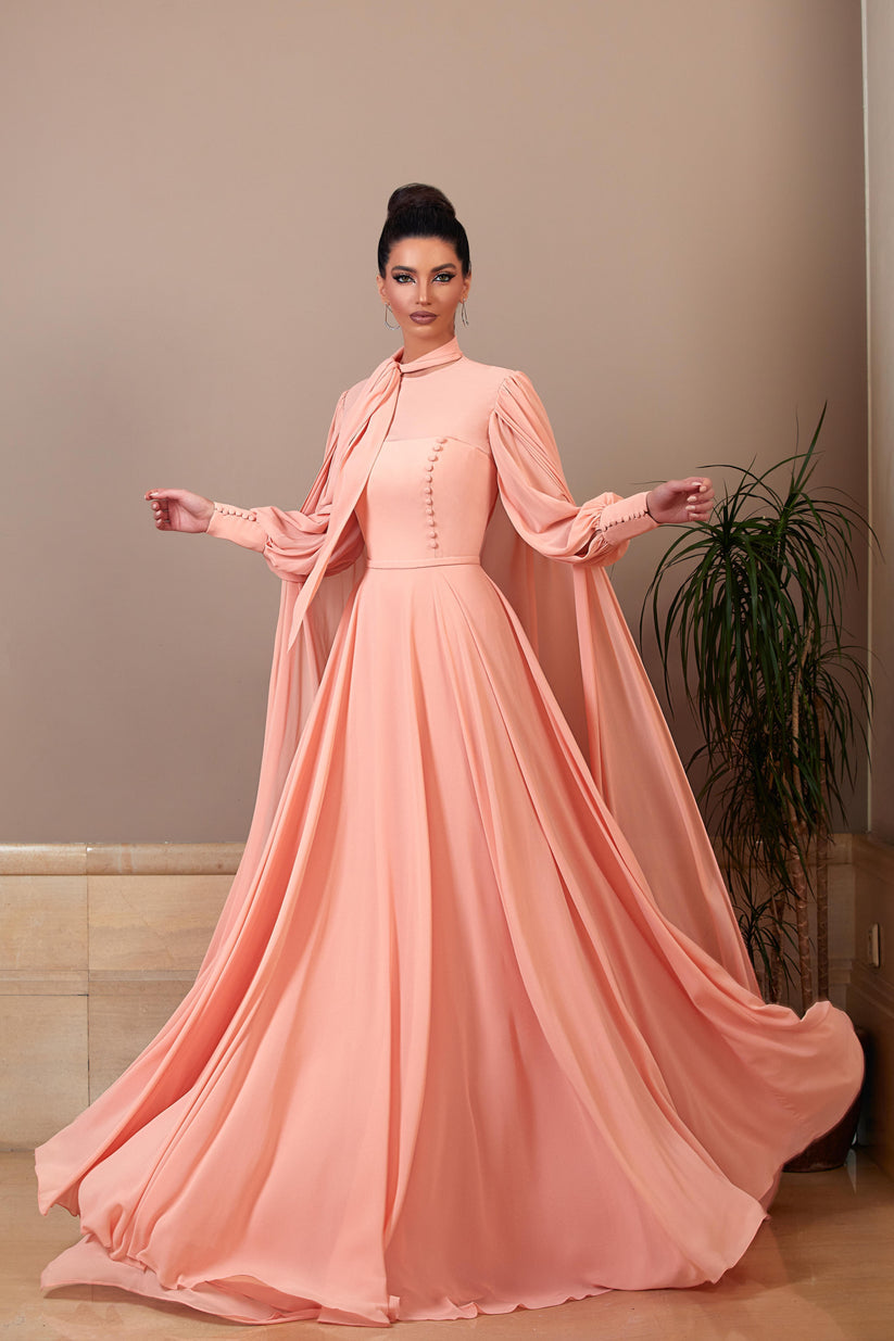 Formal Dresses A Line Long Evening Formal Dress Salmon