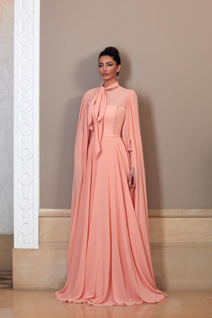 Formal Dresses A Line Long Evening Formal Dress Salmon