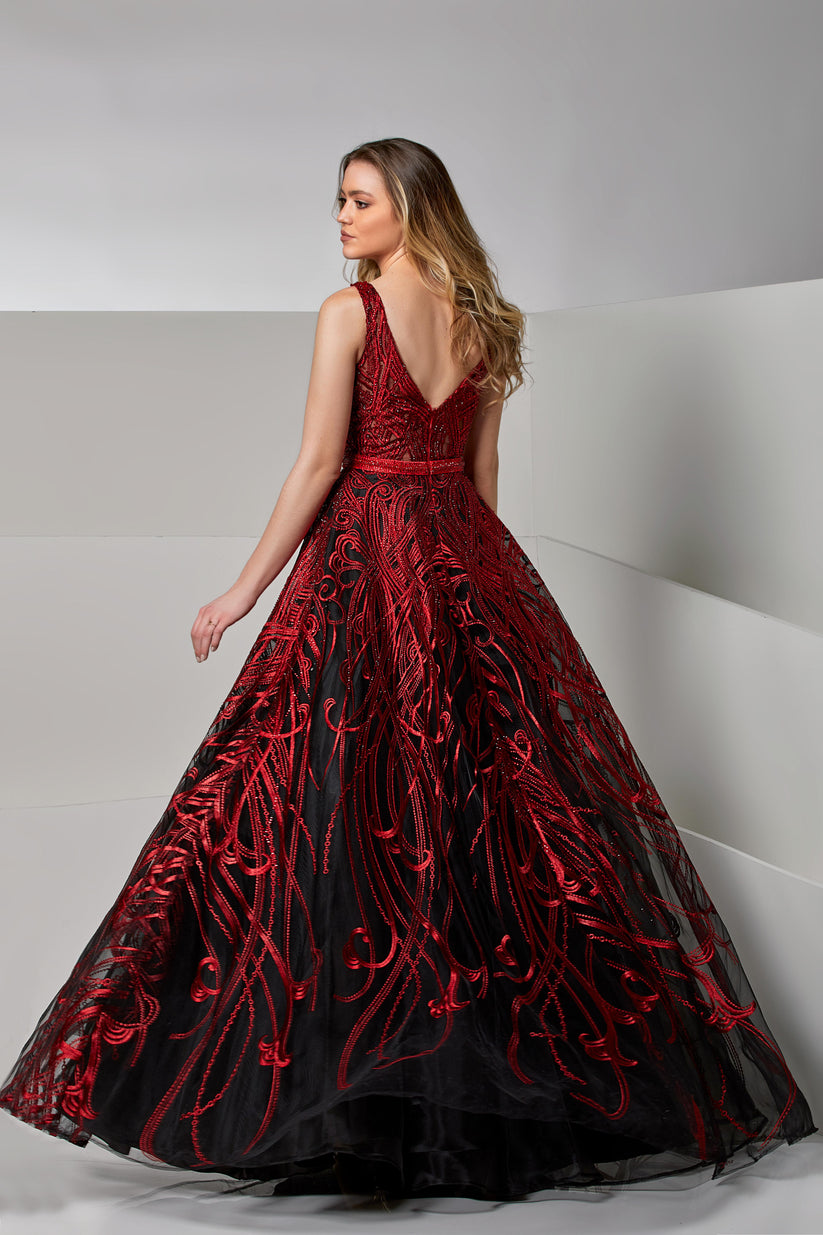 Prom Dresses Long A Line Formal Chic Prom Dress True Red