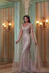 Prom Dresses Fitted Prom Long Formal Mermaid Dress Rose Smoke