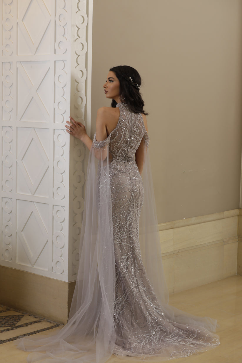 Prom Dresses  Fitted Mermaid Long Formal Prom Dress Lilac Marble