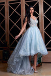 Prom Dresses High Low Formal Beaded Prom Dress Pastel Blue