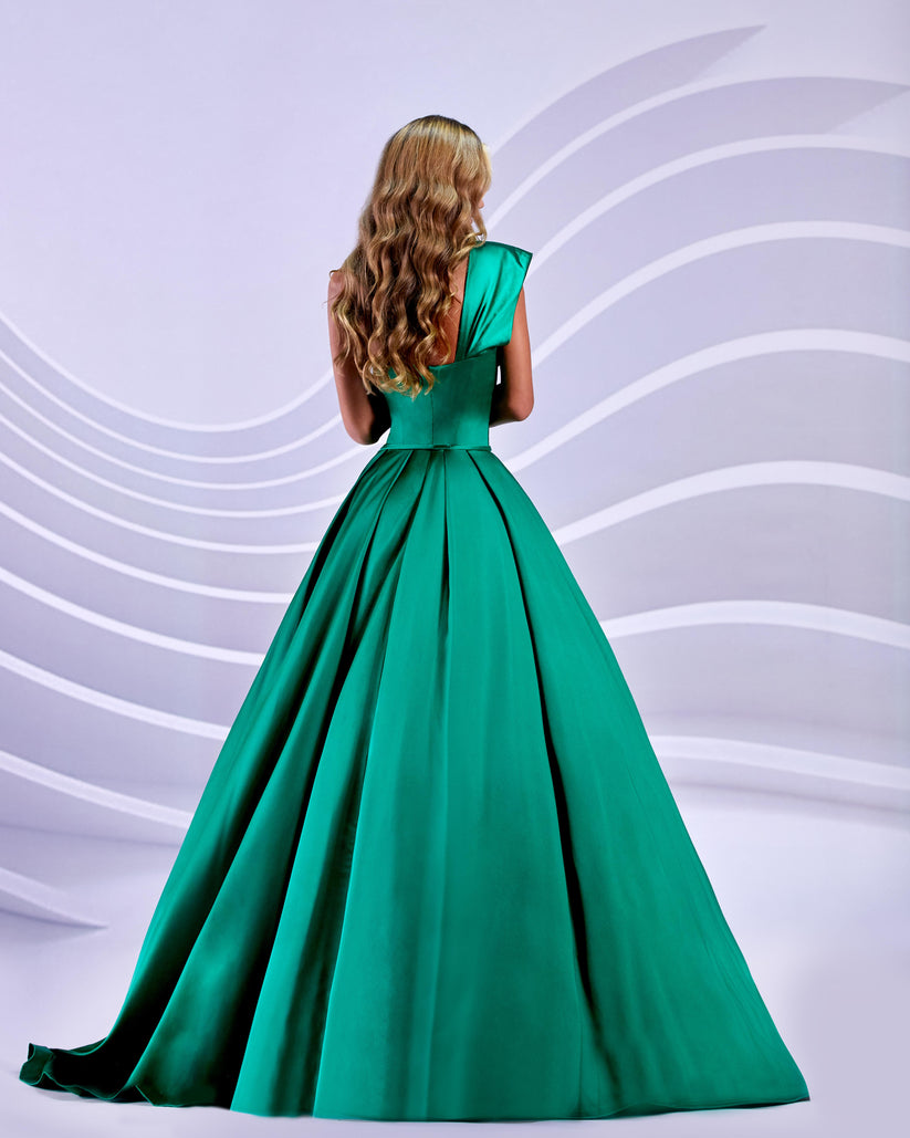 Prom Dresses Formal Long Prom Pleated Dress Hunter Green
