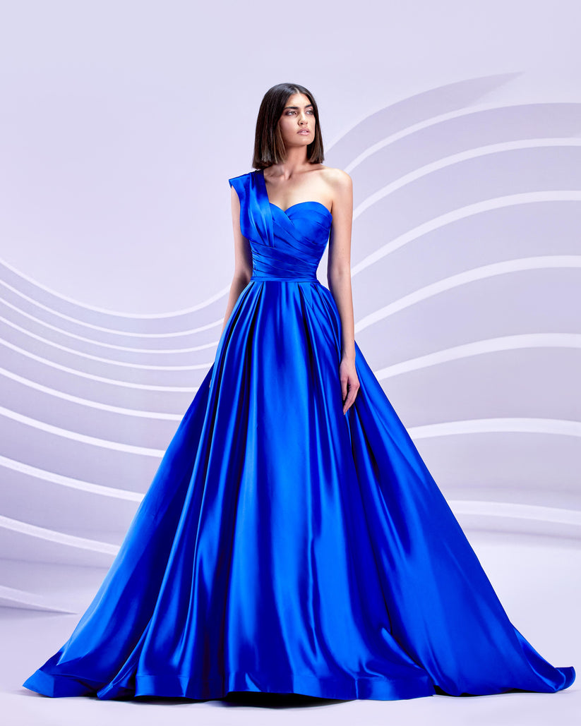 Prom Dresses Formal Long Prom Pleated Dress Royal Blue