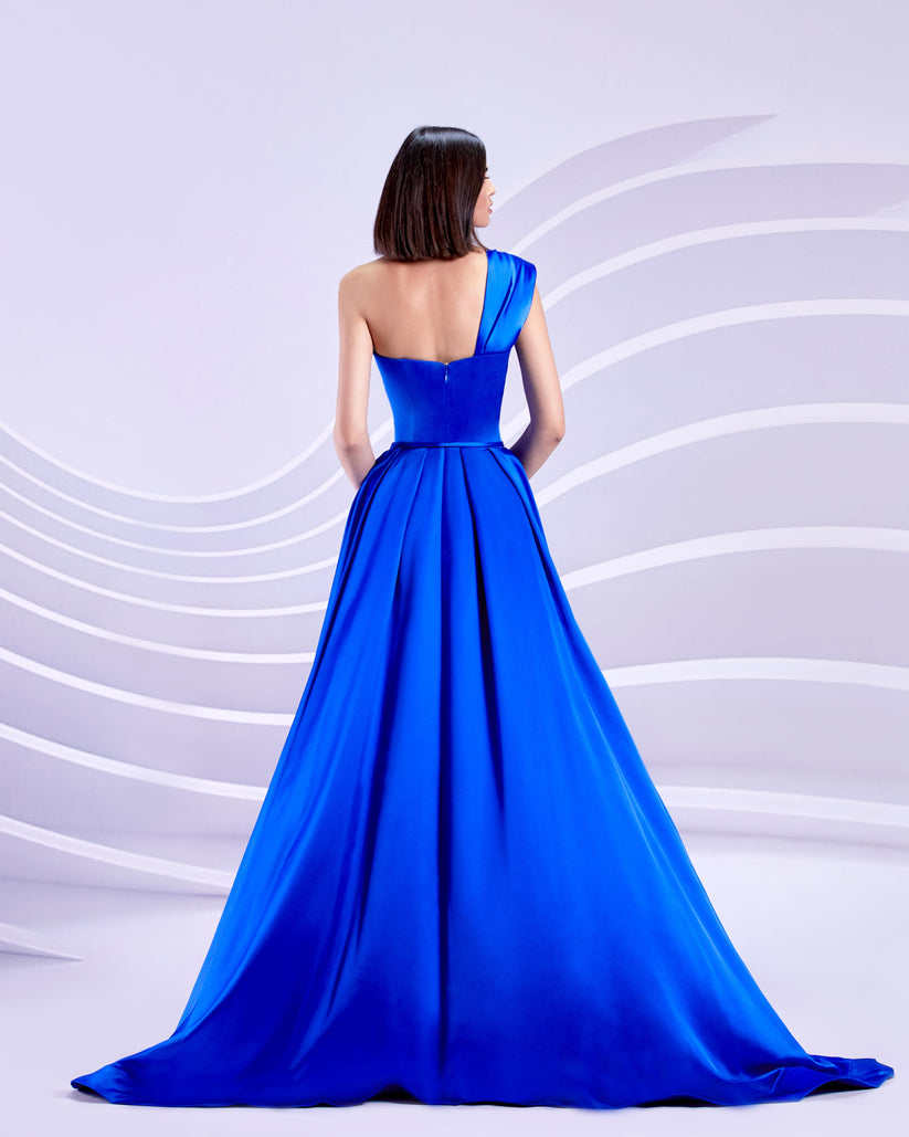 Prom Dresses Formal Long Prom Pleated Dress Royal Blue