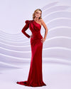Prom Dresses Long Formal Puff Fitted Prom Dress Wine Red