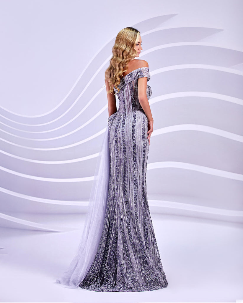 Prom Dresses Long Formal Fitted Mermaid Prom Dress Gray