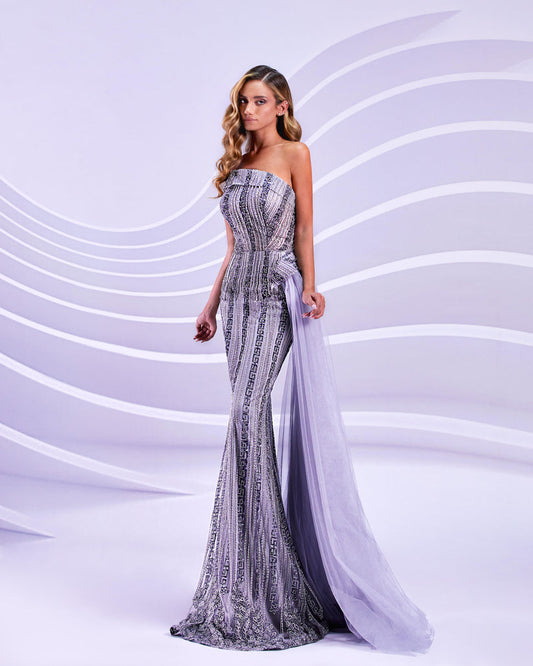 Prom Dresses Long Formal Fitted Mermaid Prom Dress Gray