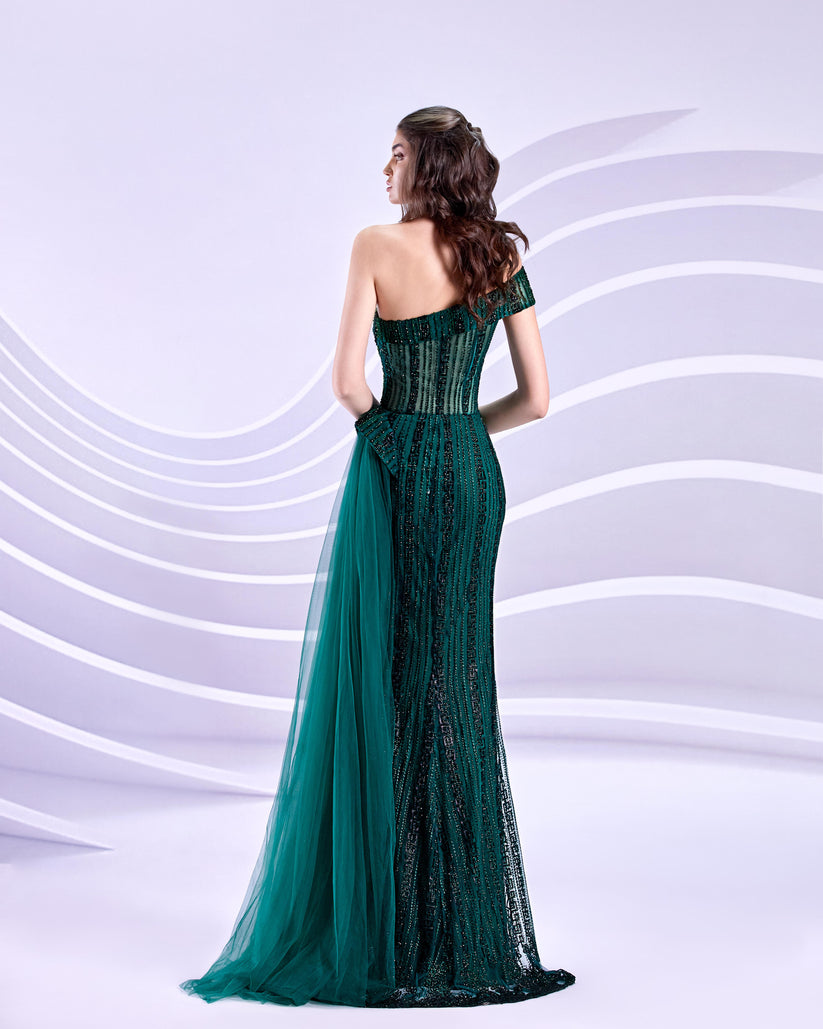 Prom Dresses Long Formal Fitted Mermaid Prom Dress Hunter Green