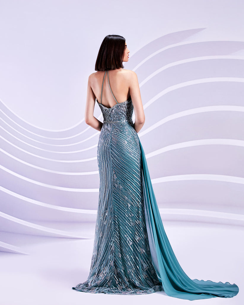 Prom Dresses Mermaid Long Formal Pattern Prom Dress Frosty Green