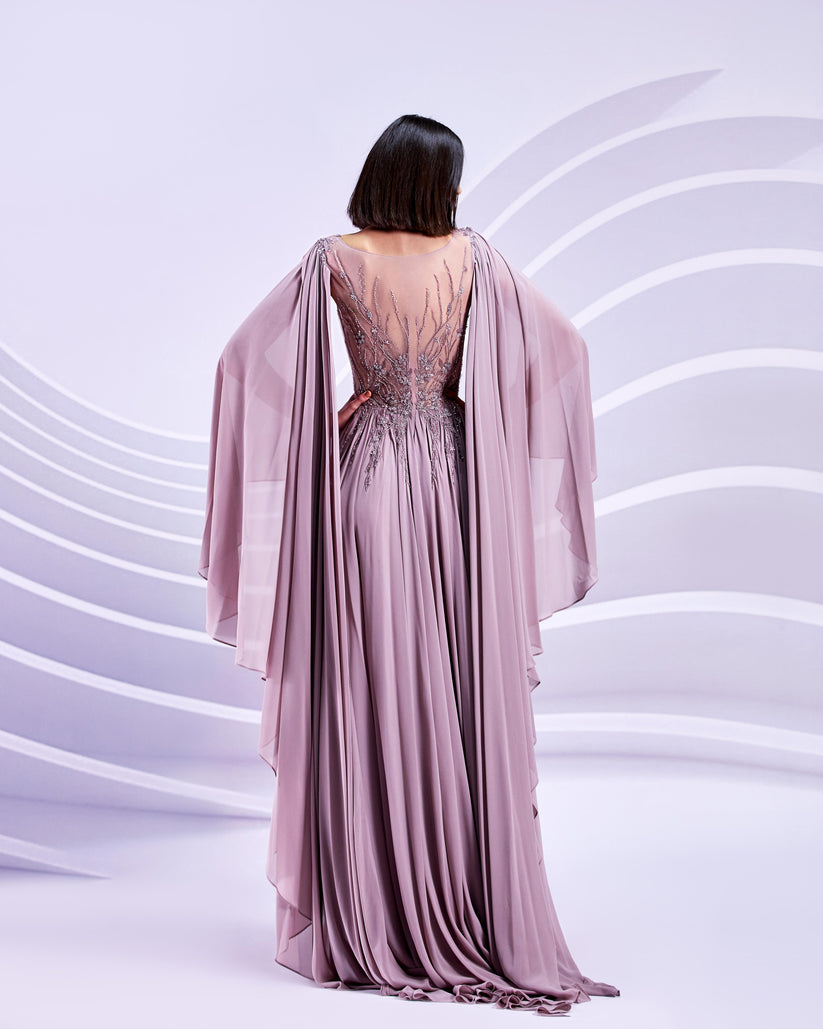 Formal Dresses Long Beaded Formal A Line Dress Rose