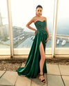 Prom Dresses Beaded Long Formal Prom Dress Evergreen