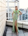Prom Dresses Fitted Long Pattern Formal Prom Dress Green