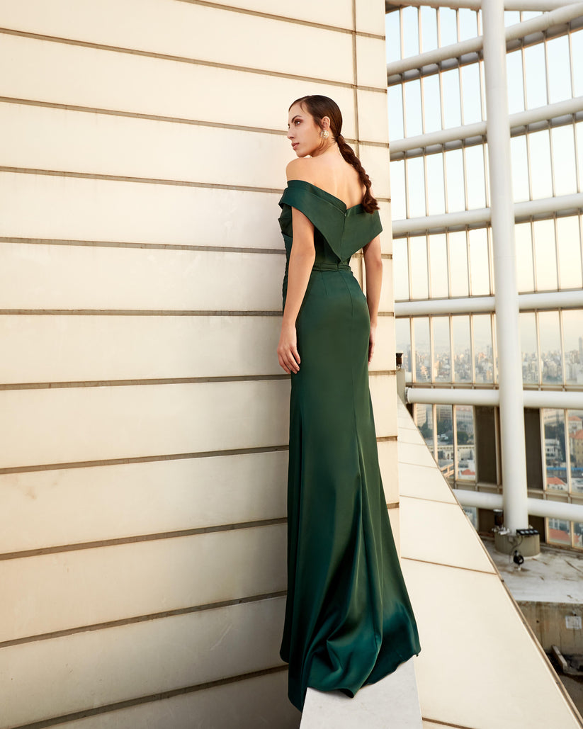 Prom Dresses Mermaid Long Formal Slit Prom Dress Hunter Green