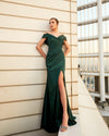 Prom Dresses Mermaid Long Formal Slit Prom Dress Hunter Green