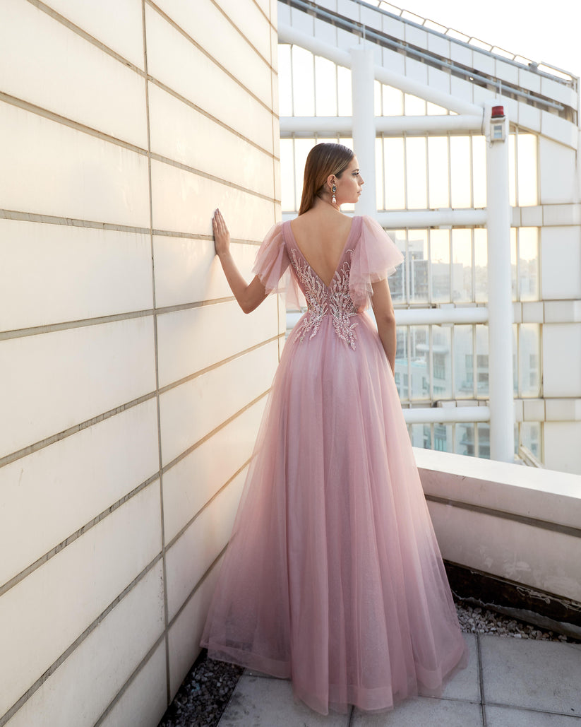 Formal Dresses Long Formal Beaded Evening Dress Lilac Marble