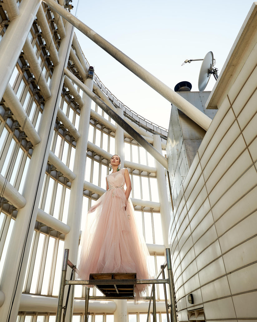 Formal Dresses Long Formal A Line Dress Misty Rose