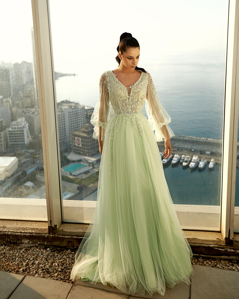 Formal Dresses Long Layered Formal Dress Green