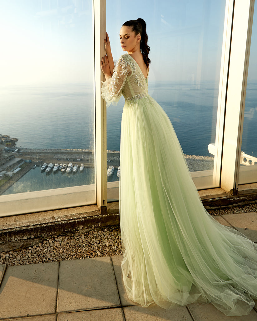 Formal Dresses Long Layered Formal Dress Green