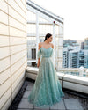 Prom Dresses A Line Long Prom Formal Beaded Dress Frosty Green
