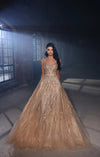 Prom Dresses Long Formal Beaded A Line Prom Dress Gold