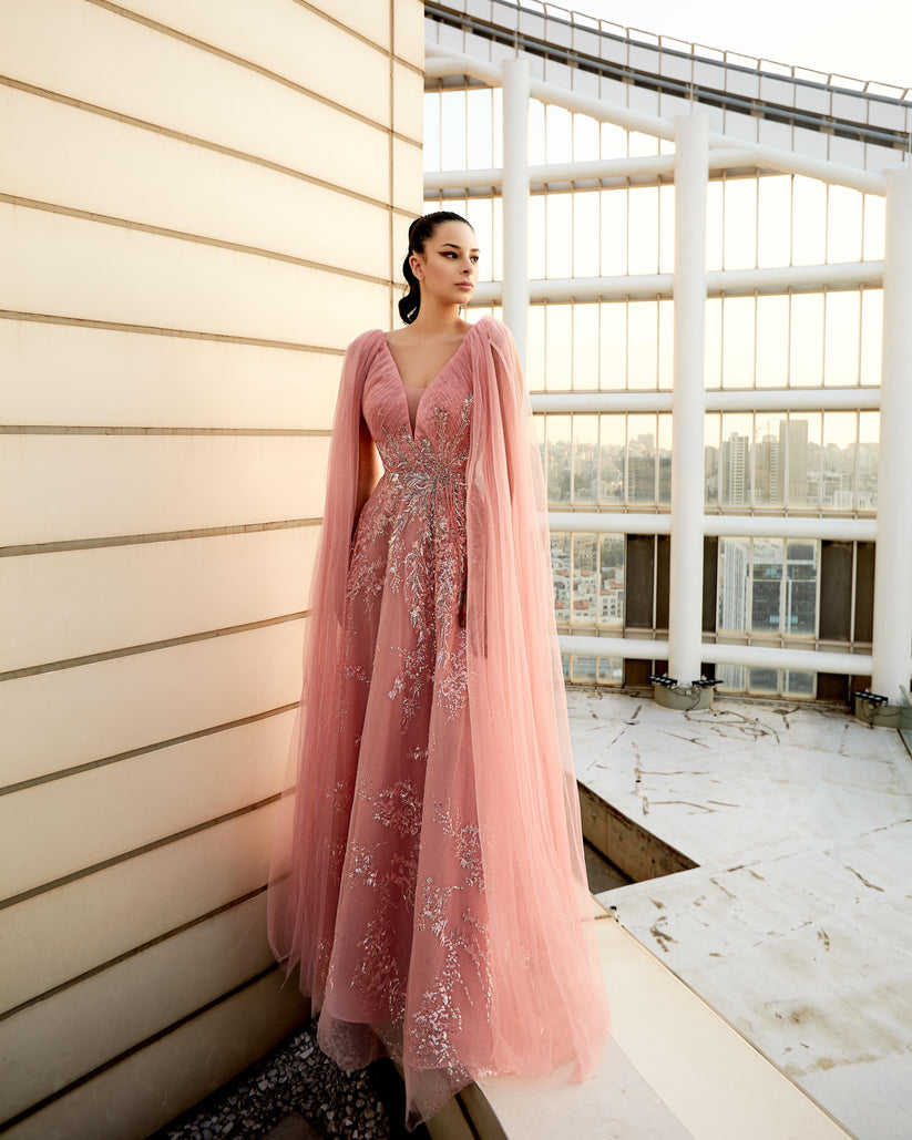 Formal Dresses Beaded Long Formal Prom Dress Coral