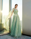 Formal Dresses Beaded Long Formal Prom Dress Frosty Green