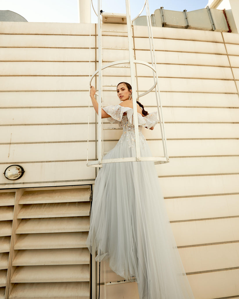 Prom Dresses Long Formal A Line Prom Dress Gray