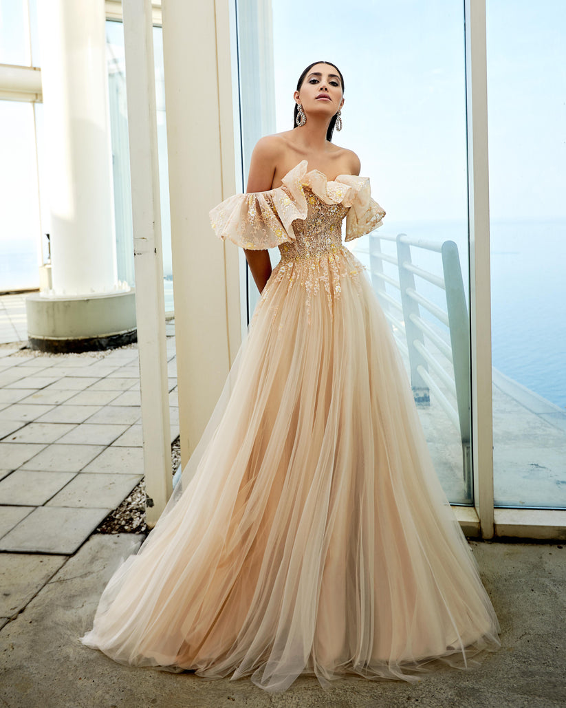 Prom Dresses Long Formal A Line Prom Dress Peach