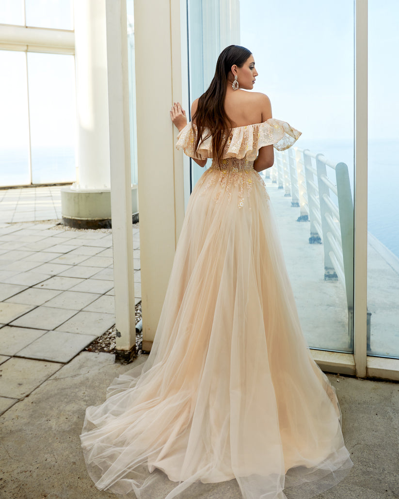 Prom Dresses Long Formal A Line Prom Dress Peach