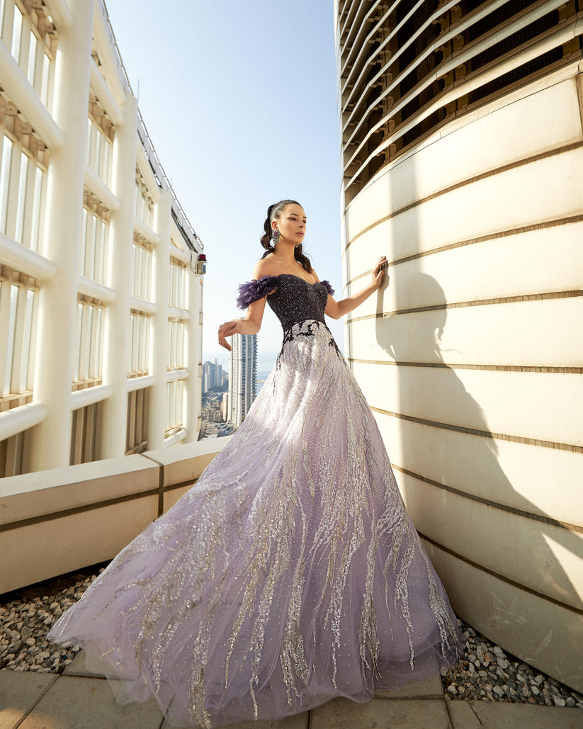 Prom Dresses Long Prom Formal Beaded Evening Dress Purple