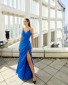 Prom Dresses Fitted Formal Long Slit Prom Dress Royal Blue