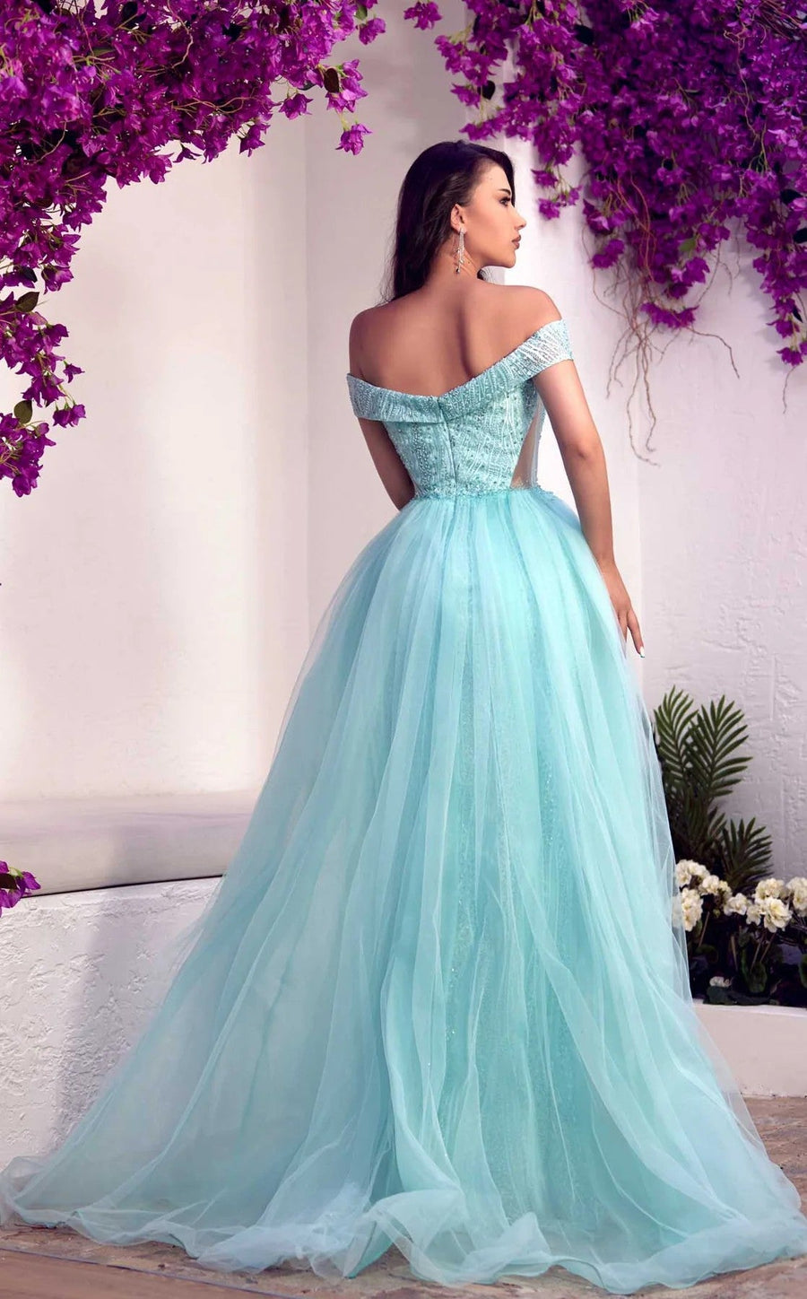 Prom Dresses Long Formal Beaded Overskirt Prom Dress Blue