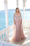 Formal Dresses Long Formal Mermaid Evening Cape Dress Pink