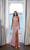Prom Dresses Fitted Slit Long Formal Prom Dress Blush