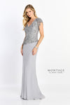 Mother of the Bride Dresses Long Formal Beaded Mother of the Bride Dress Silver
